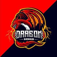 création de logo de mascotte esport dragon squad vecteur