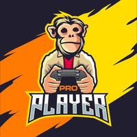 logo esport mascotte singe bête vecteur