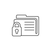 icône d'autorisation de dossier de fichiers dans un style plat. illustration vectorielle d'accès aux documents sur fond isolé. concept d'entreprise de signe d'archives secrètes. vecteur