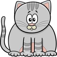 heureux dessin animé chaton tigré personnage animal comique vecteur