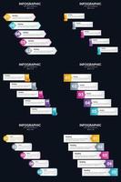 vecteur 6 infographie pack présentation modèle de diapositive 5 étapes cycle diagrammes et chronologies