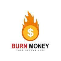 brûler le logo vectoriel de l'argent