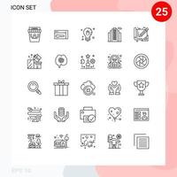 25 lignes universelles définies pour les applications web et mobiles architecture real mind estate light éléments de conception vectoriels modifiables vecteur