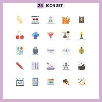 ensemble de 25 symboles d'icônes d'interface utilisateur modernes signes pour l'agriculture shopping saint valentin exclamation sac éléments de conception vectoriels modifiables vecteur