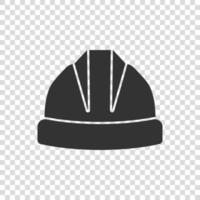 icône de casque de construction dans un style plat. illustration vectorielle de bouchon de sécurité sur fond isolé. concept d'entreprise de signe de chapeau de travailleur. vecteur