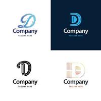 lettre d grand logo pack design création de logos modernes créatifs pour votre entreprise vecteur