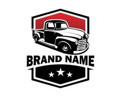 camion chevy isolé vue latérale fond blanc. idéal pour les logos, badges, emblèmes, icônes, disponibles en eps 10. vecteur