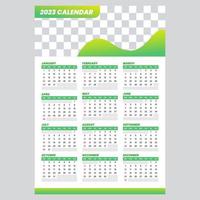 Conception de modèle de portrait de calendrier 2023 avec un style moderne vecteur