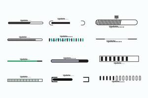 diverses conceptions vectorielles de mise à niveau du système de mise à jour avec barre de progression vecteur