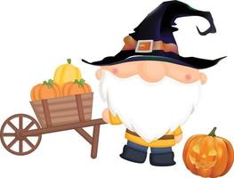 gnome d'halloween père noël vecteur