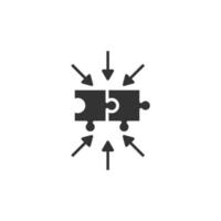 icône de puzzle puzzle dans un style plat. illustration vectorielle compatible avec la solution sur fond blanc isolé. concept d'entreprise combinée. vecteur