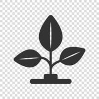 icône de feuille dans un style plat. illustration vectorielle de plante sur fond isolé blanc. concept d'entreprise de signe de fleur. vecteur