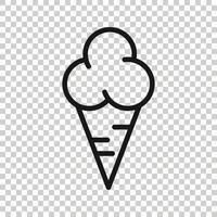 icône de crème glacée dans un style plat. illustration vectorielle sundae sur fond blanc isolé. concept d'entreprise de dessert sorbet. vecteur