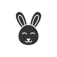 icône de lapin dans un style plat. illustration vectorielle de lapin sur fond blanc isolé. concept d'entreprise de joyeuses pâques. vecteur
