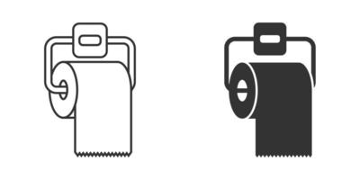 icône de papier toilette dans un style plat. illustration vectorielle propre sur fond isolé. concept d'entreprise de signe de toilettes wc. vecteur