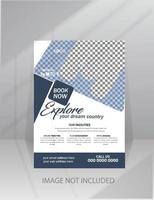 conception de flyer d'entreprise et modèle de page de couverture de brochure pour agence de voyage vecteur