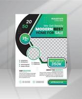 modèle de flyer de vente de maison moderne avec photo vecteur