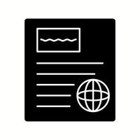 icône de glyphe de vecteur de journal international unique