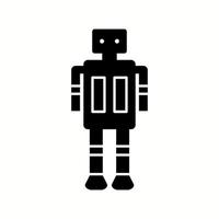 icône de glyphe de vecteur de robot unique