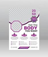 modèle de flyer et d'affiche de remise en forme du corps de gym sportive vecteur