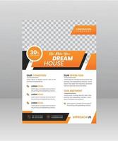 construire un modèle de flyer de maison de rêve pour une entreprise de construction vecteur