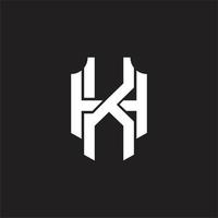 modèle de conception de monogramme de logo kh vecteur