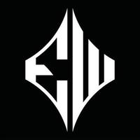 monogramme de logo ew avec modèle de conception en forme de diamant vecteur