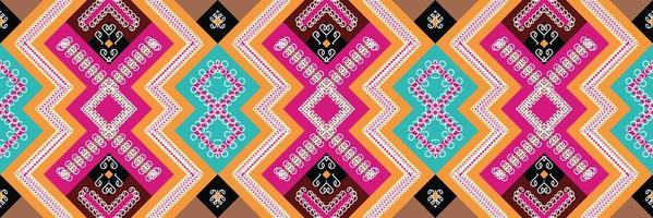 ethnique aztèque ikat modèle sans couture textile ikat damassé modèle sans couture conception de vecteur numérique pour impression saree kurti tissu bornéo aztèque brosse symboles échantillons tenue de fête