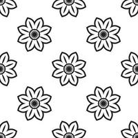 motifs de mandala motif sans couture noir et blanc. peut être utilisé pour le papier peint, les motifs de remplissage, les livres à colorier et les pages pour enfants et adultes. vecteur