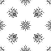 coloriages mandala noir et blanc motif sans couture. motif monochrome tribal abstrait sans soudure. texture ethnique dessinée à la main. illustration vectorielle. vecteur