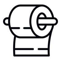 vecteur de contour d'icône de rouleau de papier toilette. salle publique