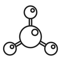 vecteur de contour d'icône de molécule. recherche en laboratoire