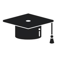 vecteur simple d'icône de chapeau de graduation. vie étudiante
