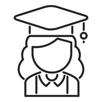 vecteur de contour d'icône de graduation de campus. éducation universitaire