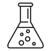 vecteur de contour d'icône de pot chimique. recherche en laboratoire