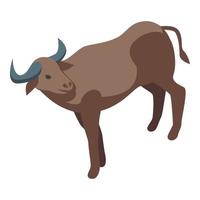 vecteur isométrique d'icône de buffle. bison américain