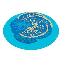 vecteur isométrique d'icône de corail bleu. corail exotique bleu vif dans l'icône de l'eau de mer