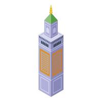 vecteur isométrique de l'icône de la tour tunisienne. voyage en ville