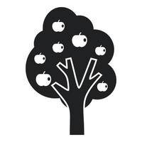 vecteur simple d'icône d'arbre fruitier de pomme. plante de jardin