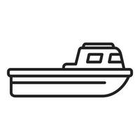 vecteur de contour d'icône de navire de sauvetage côtier. recherche maritime