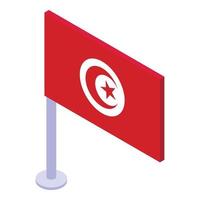 vecteur isométrique de l'icône du drapeau de la tunisie. voyage en ville