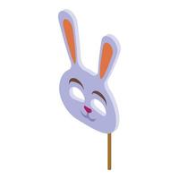 vecteur isométrique d'icône de masque de lapin. fête de vacances