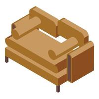 vecteur isométrique d'icône de canapé textile. usine de meubles