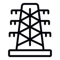 vecteur de contour d'icône de tour électrique. éco énergie