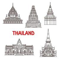 thaïlande ayutthaya et hua hin icônes historiques vecteur