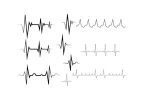 Vector de ligne de collection de rythme cardiaque gratuit