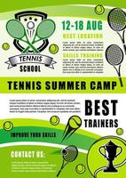 formation de camp d'été de sport de tennis, vecteur