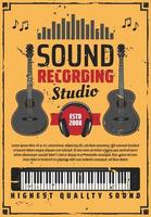 studio d'enregistrement sonore et instruments de musique vecteur