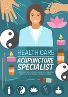 médecine ou spa, docteur en acupuncture vecteur