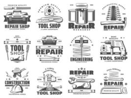 icônes d'outils de réparation, de service et de travail vecteur